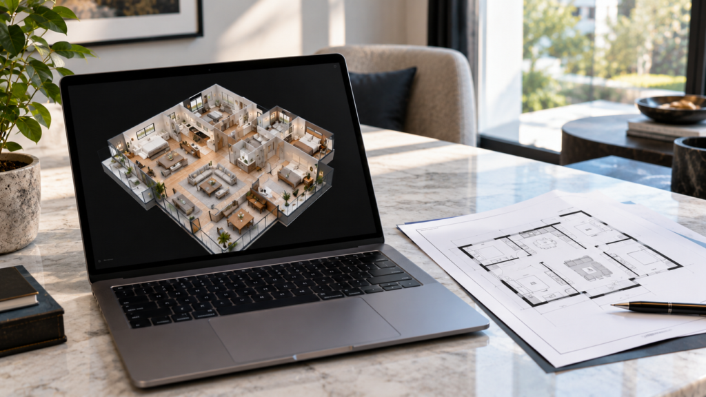 3D Model Meets Floor Plan